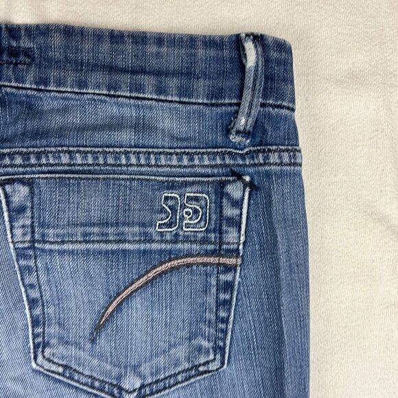 Joe's Blue Denim Jeans Size 26 Medium Wash Flared Jeans Low-Rise Embroidered Y2K - Picture 8 of 14